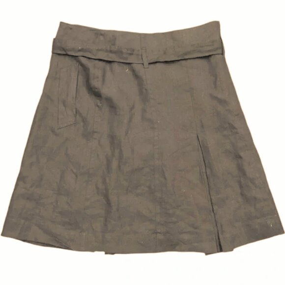 Brand New Women's Kenar Linen Belted A-Line Skirt - Picture 2 of 9